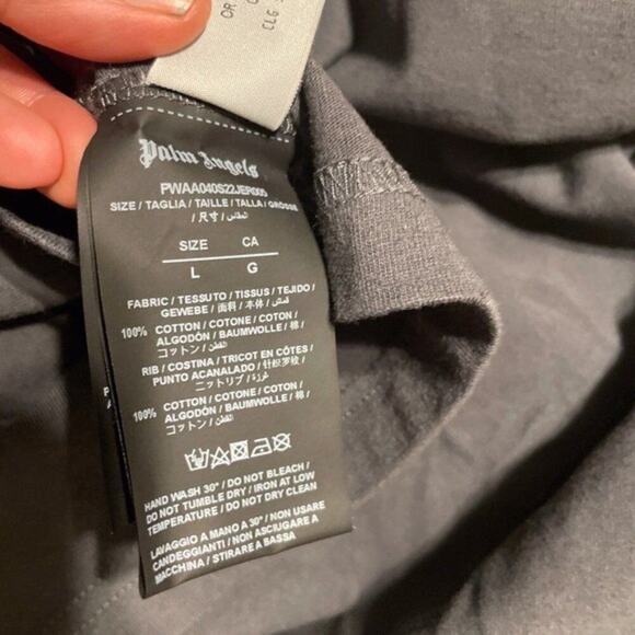 Palm Angels cropped dark gray T shirt L - Picture 11 of 12